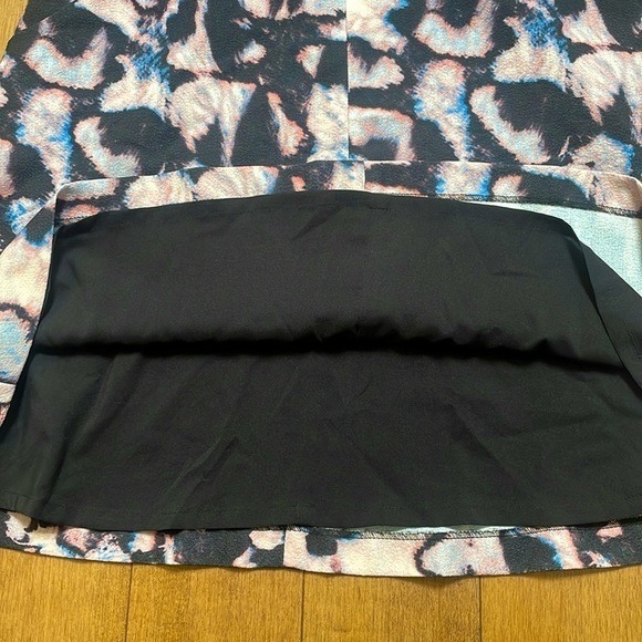 Club Monaco Charis Printed Shortsleeve A Line Dress Bodycon Pockets Black Pink 6 - Picture 7 of 9